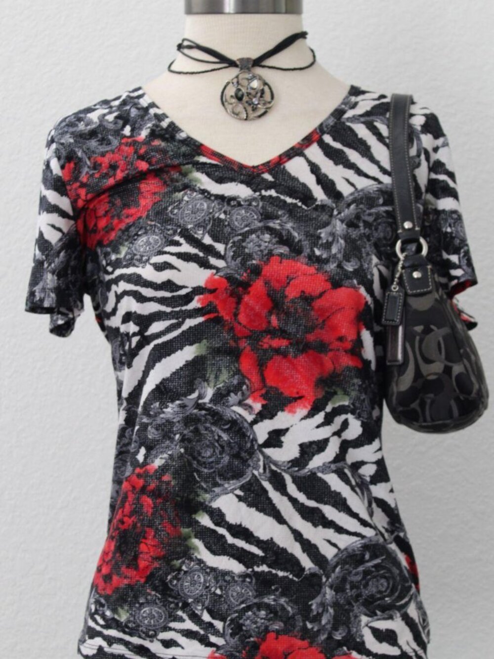vintage gothic maximalist top with glitter details